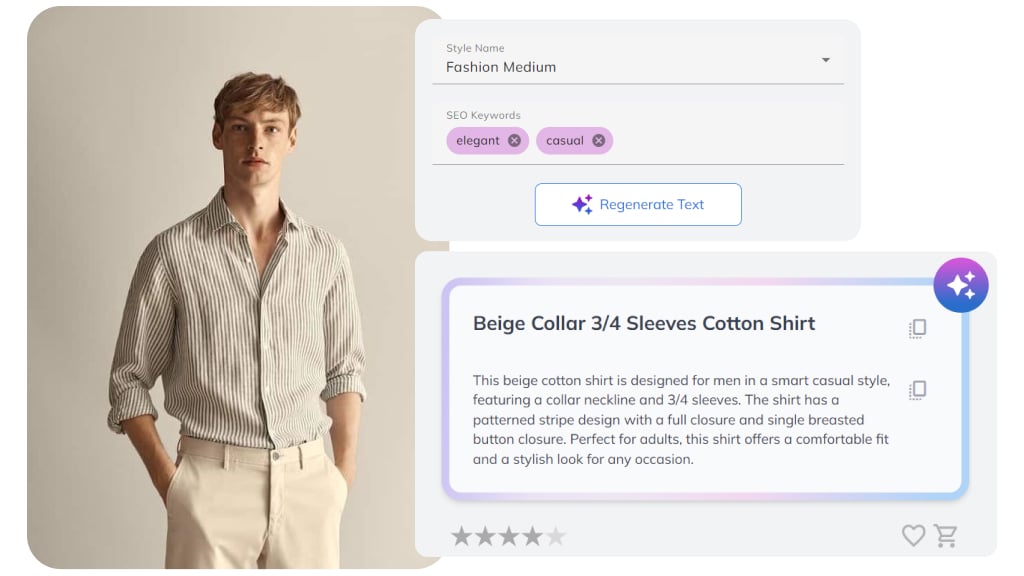 Our latest AI innovations for fashion & home include automated product descriptions, enhanced fashion tagging, and home decor search.