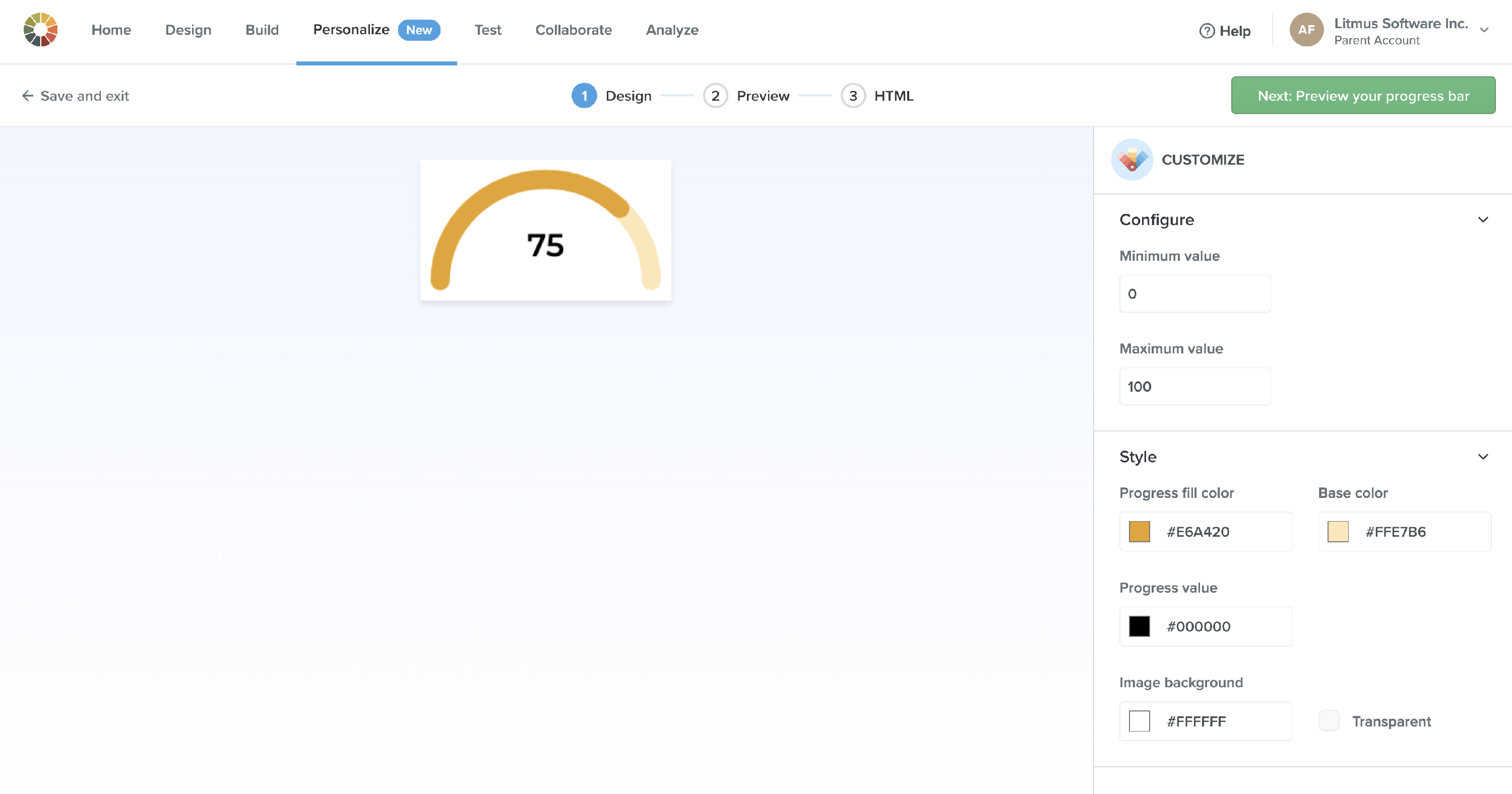 how to customize progress bars in email with Litmus Personalize