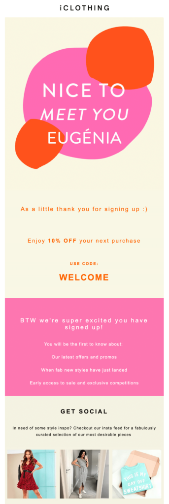 personalized image in welcome email