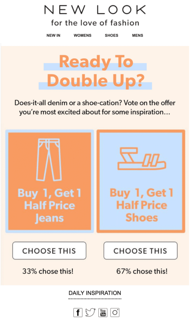 Vote for your preferred offer in email